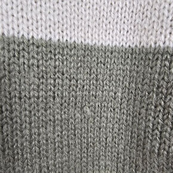 H&M Mock Neck Striped Sweater in Khaki/Green Stripe - Size M - Picture 9 of 10